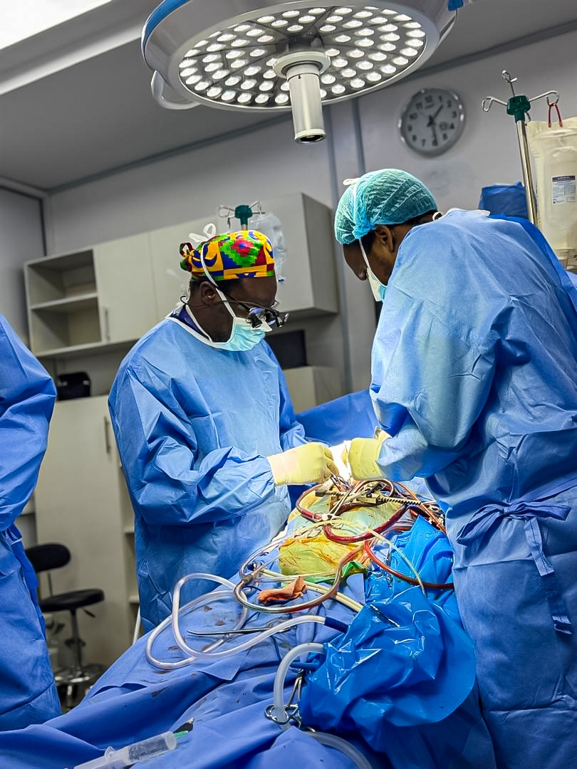 Medical professionals performing surgery